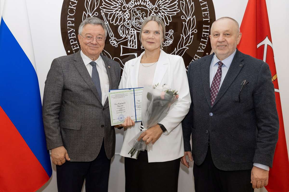 Ольга Воронова и Игорь Ильин на заседании Учёного совета СПбПУ